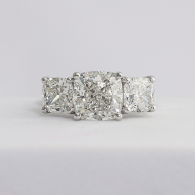 5.03ct Diamond Trilogy Ring GIA - 10