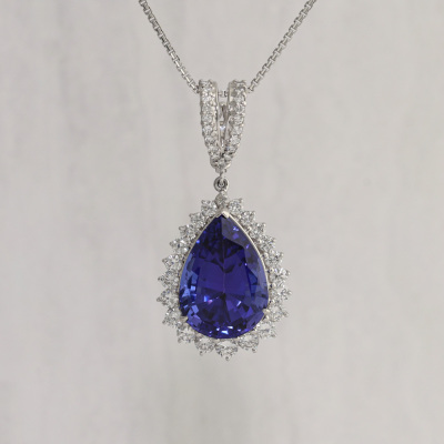18.03ct Tanzanite & 2.07ct Diamond Enhancer Pendant - 2
