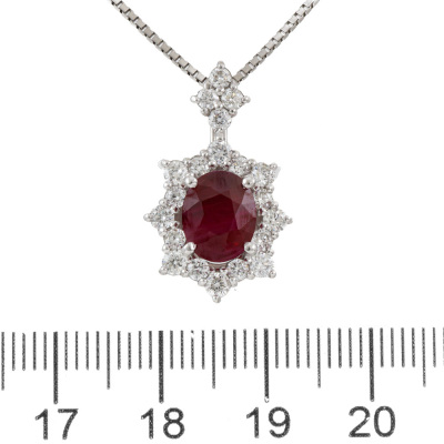 2.25ct Burmese Ruby & Diamond Pendant - 2