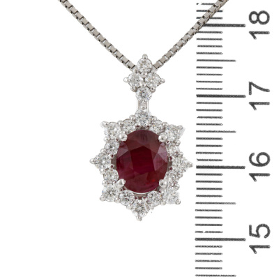 2.25ct Burmese Ruby & Diamond Pendant - 3