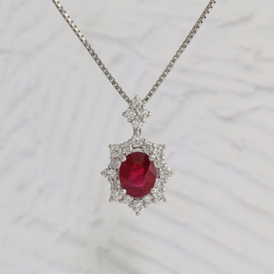 2.25ct Burmese Ruby & Diamond Pendant - 6