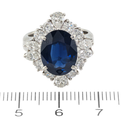 5.02ct Sapphire & 1.64ct Diamond Ring - 2