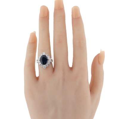 5.02ct Sapphire & 1.64ct Diamond Ring - 7