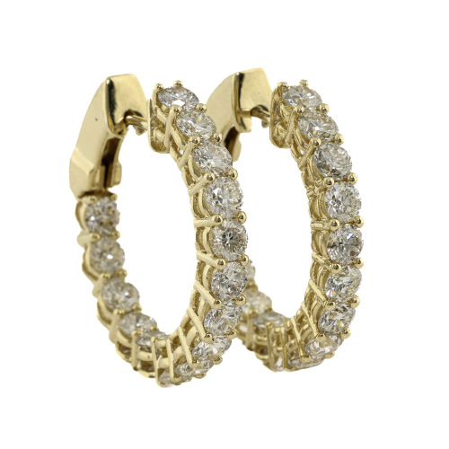 4.06ct Diamond Hoop Earrings
