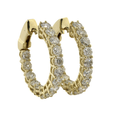 4.06ct Diamond Hoop Earrings