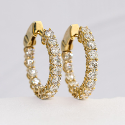 4.06ct Diamond Hoop Earrings - 3