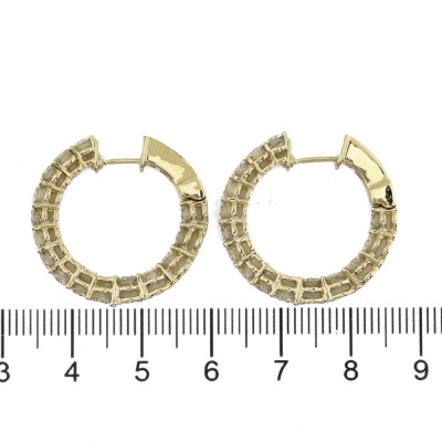 4.06ct Diamond Hoop Earrings - 4