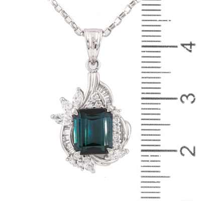 2.48ct Green Tourmaline & Diamond Pendant - 3