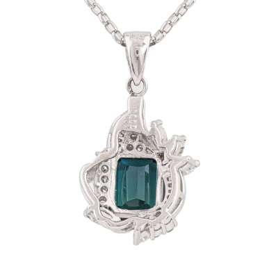 2.48ct Green Tourmaline & Diamond Pendant - 4