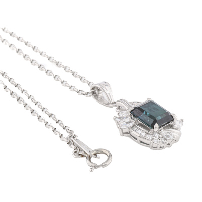 2.48ct Green Tourmaline & Diamond Pendant - 5