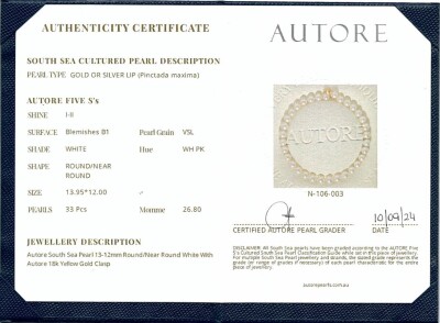 Autore 13.95-12.00mm South Sea Pearl Strand Necklace - 4