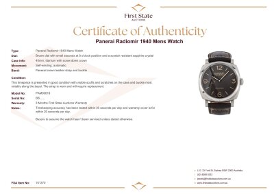 Panerai Radiomir 1940 Mens Watch - 4