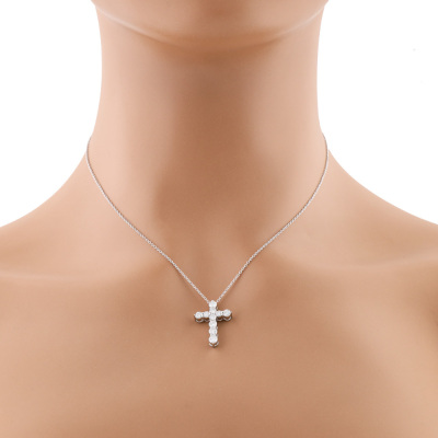 1.00ct Diamond Cross Pendant - 5