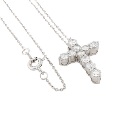 1.00ct Diamond Cross Pendant - 6