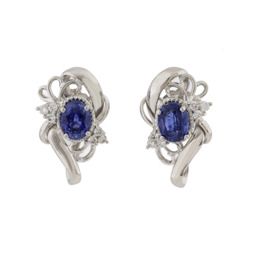 2.36ct Sapphire & Diamond Earrings
