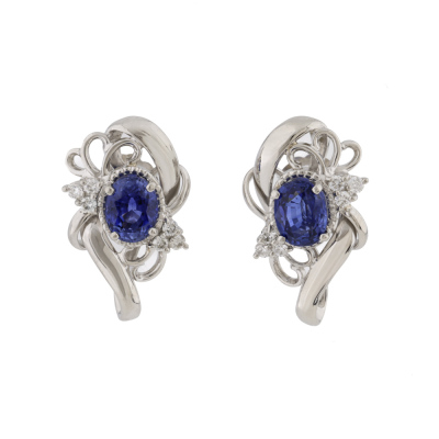 2.36ct Sapphire & Diamond Earrings