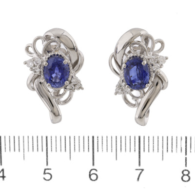 2.36ct Sapphire & Diamond Earrings - 2