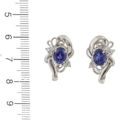 2.36ct Sapphire & Diamond Earrings - 3