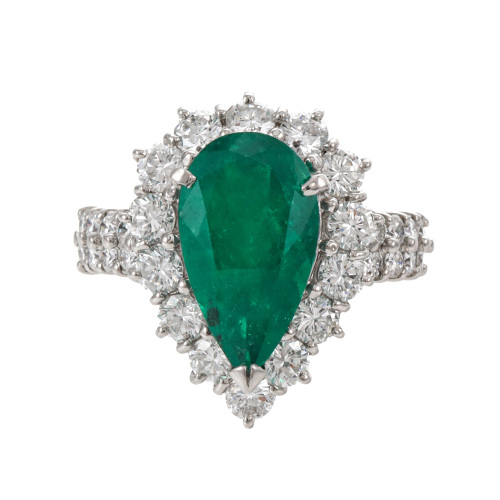 4.14ct Muzo Green Emerald & Diamond Ring GRS