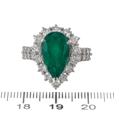 4.14ct Muzo Green Emerald & Diamond Ring GRS - 2