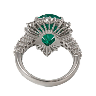 4.14ct Muzo Green Emerald & Diamond Ring GRS - 6
