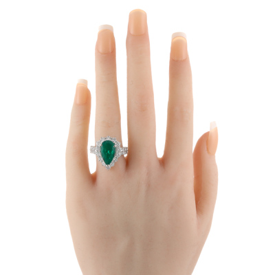 4.14ct Muzo Green Emerald & Diamond Ring GRS - 8
