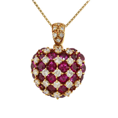 2.00ct Ruby & 0.61ct Diamond Pendant