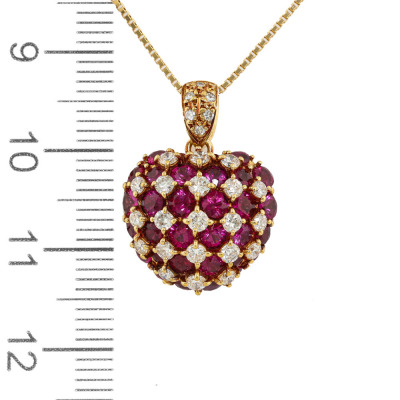 2.00ct Ruby & 0.61ct Diamond Pendant - 2