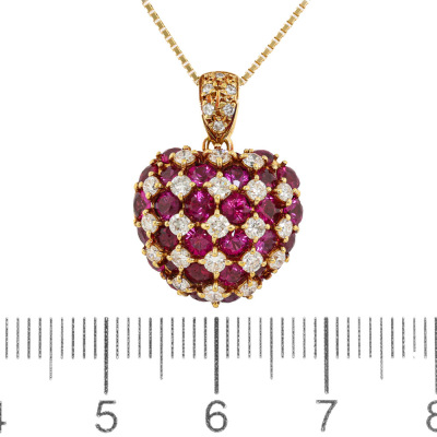 2.00ct Ruby & 0.61ct Diamond Pendant - 3