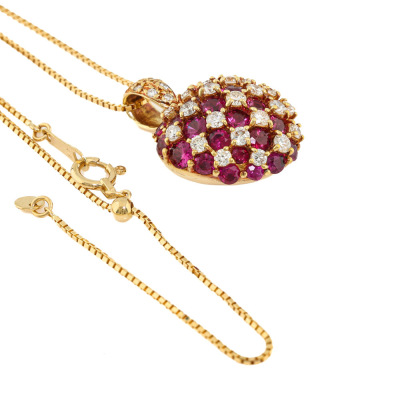 2.00ct Ruby & 0.61ct Diamond Pendant - 5