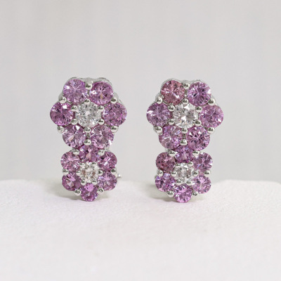 3.60ct Sapphire & Diamond Earrings - 4