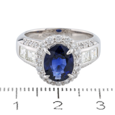 2.60ct Sapphire & 1.21ct Diamond Ring - 2