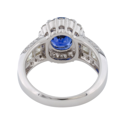 2.60ct Sapphire & 1.21ct Diamond Ring - 5