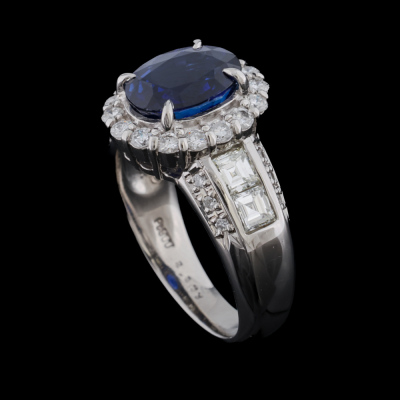 2.60ct Sapphire & 1.21ct Diamond Ring - 6