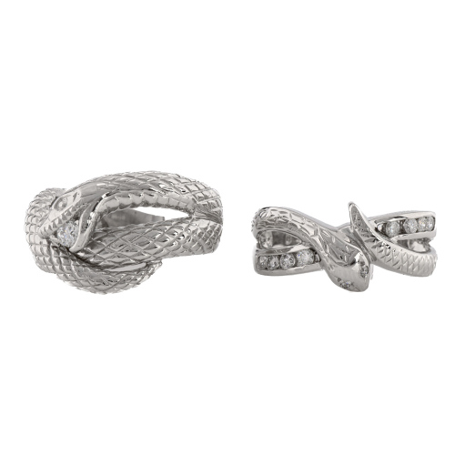 Two Diamond Sanke Rings