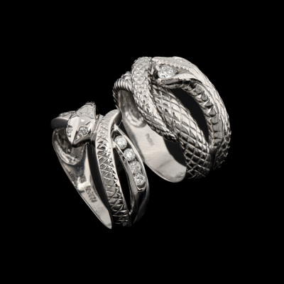 Two Diamond Sanke Rings - 5
