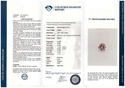 0.10ct Argyle Origin Intense Pink Diamond Pendant - 4