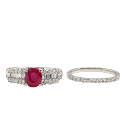 1.40ct Ruby Ring & Diamond Eternity Ring Set