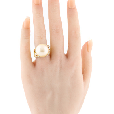 16.3mm South Sea Pearl & Diamond Ring - 2