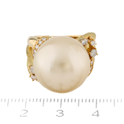 16.3mm South Sea Pearl & Diamond Ring - 3