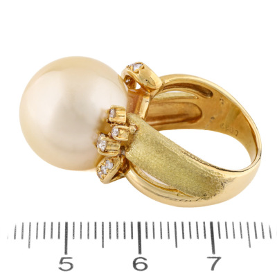 16.3mm South Sea Pearl & Diamond Ring - 6