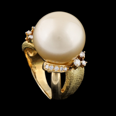 16.3mm South Sea Pearl & Diamond Ring - 8