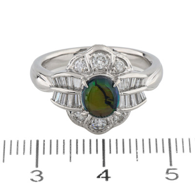 0.67ct Black Opal & Diamond Ring - 2