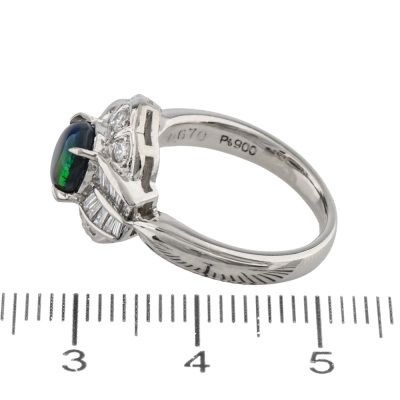 0.67ct Black Opal & Diamond Ring - 3