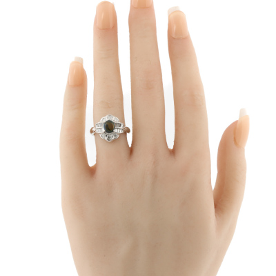 0.67ct Black Opal & Diamond Ring - 6