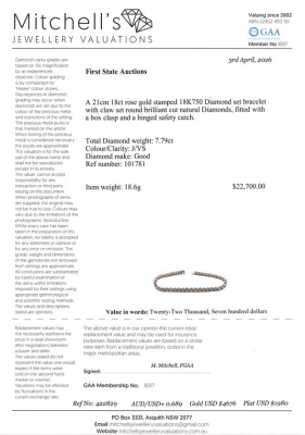 7.79ct Diamond Tennis Bracelet - 4