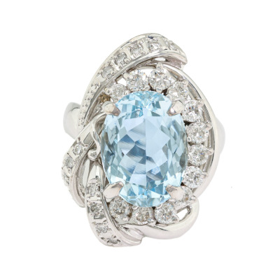 4.77ct Aquamarine & Diamond Ring