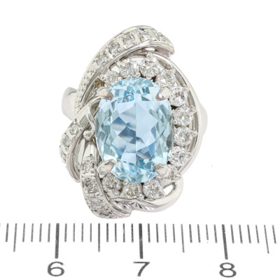 4.77ct Aquamarine & Diamond Ring - 2