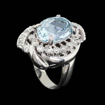 4.77ct Aquamarine & Diamond Ring - 5