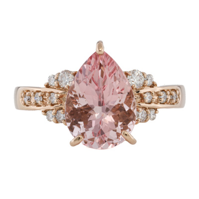 2.64ct Morganite & 0.18ct Diamond Ring